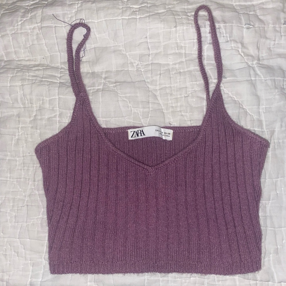 ZARA Purple Knit Crop Top